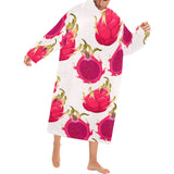 dragon fruits design pattern Blanket Robe with Sleeves