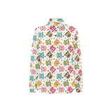 Color cute owl pattern Women's Long Sleeve Polo Shirt
