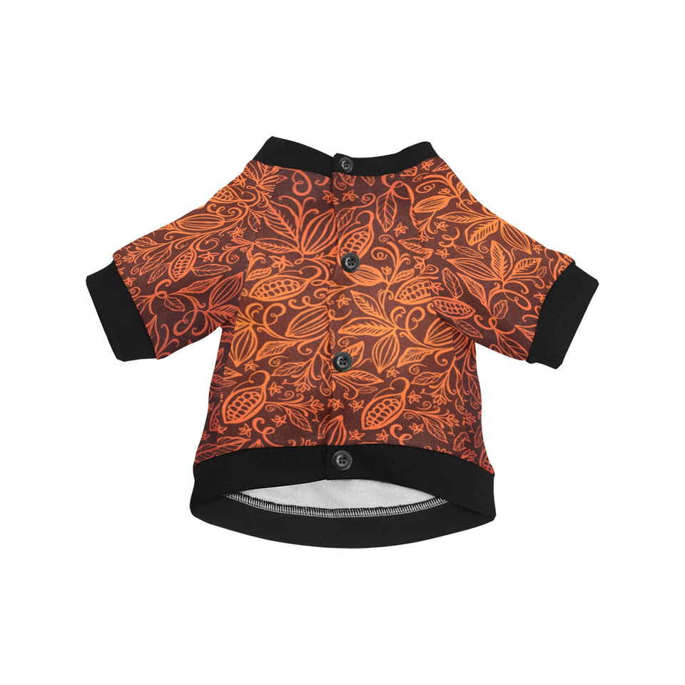 cacao beans tribal polynesian pattern All Over Print Pet Dog Round Neck Fuzzy Shirt