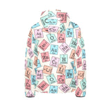 Chemistry Periodic Table Pattern Print Design 02 Kids' Boys' Girls' Padded Hooded Jacket
