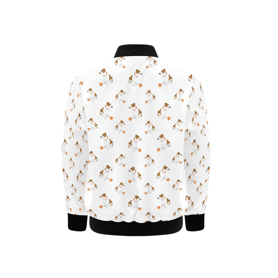Jack Russel Pattern Print Design 05 Kids' Boys' Girls' Bomber Jacket
