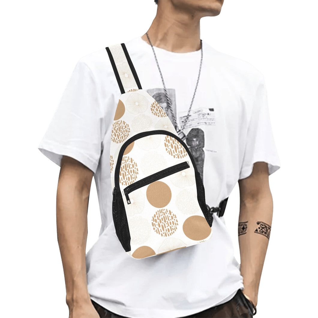 Gold Texture mushroom pattern All Over Print Chest Bag