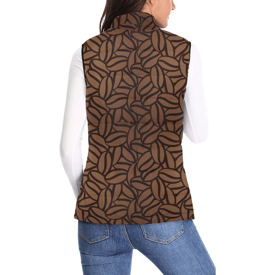 coffee bean pattern Women's Padded Vest