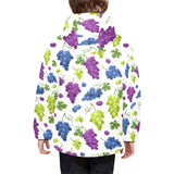 Grape pattern Kids' Boys' Girls' Padded Hooded Jacket