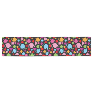 Tea pots Pattern Print Design 01 Table Runner