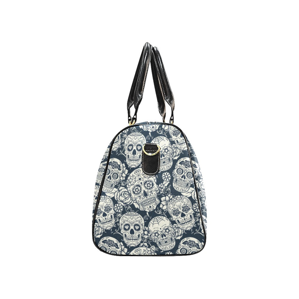 Sugar skull black white pattern Travel Bag