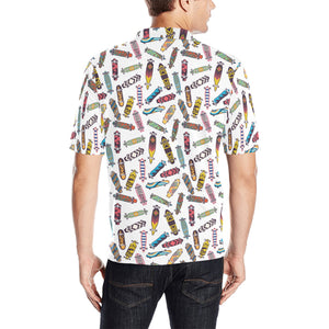 Skate Board Pattern Print Design 05 Men's All Over Print Polo Shirt