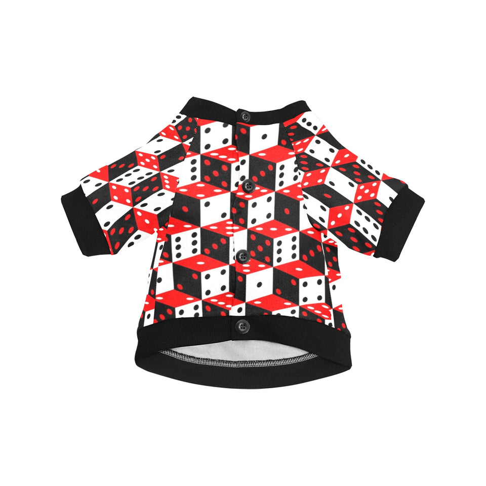 Dice Pattern Print Design 02 All Over Print Pet Dog Round Neck Fuzzy Shirt