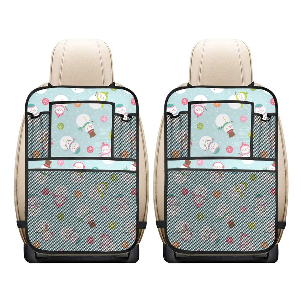 Cute snowman snowflake pattern Car Seat Back Organizer