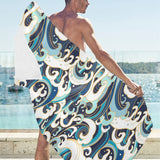 Japanese wave pattern Beach Towel