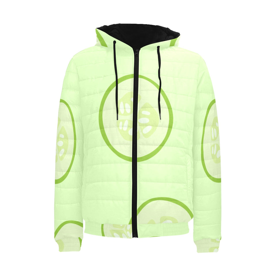 Cucumber pattern Men's Padded Hooded Jacket
