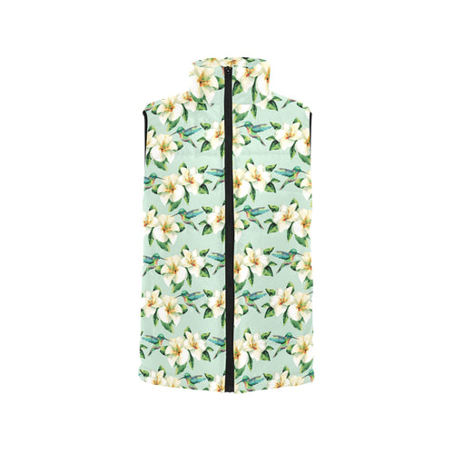 Hummingbird Pattern Print Design 01 Men's Padded Vest