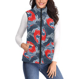 Koi Fish Carp Fishs hand drawn japanese art Women's Padded Vest