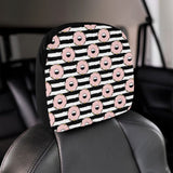 Donuts pink icing striped pattern Car Headrest Cover