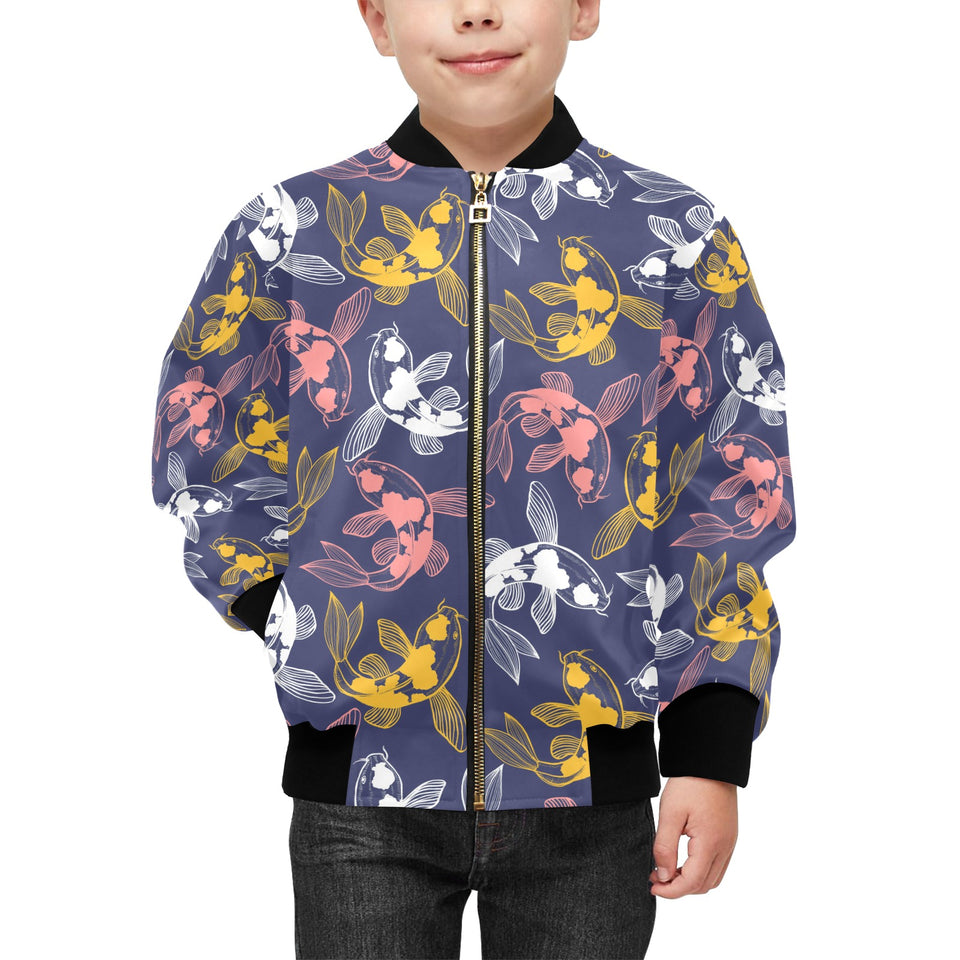 Koi Fish Carp Fish pattern Kids' Boys' Girls' Bomber Jacket