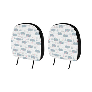 cute rhino heart pattern Car Headrest Cover