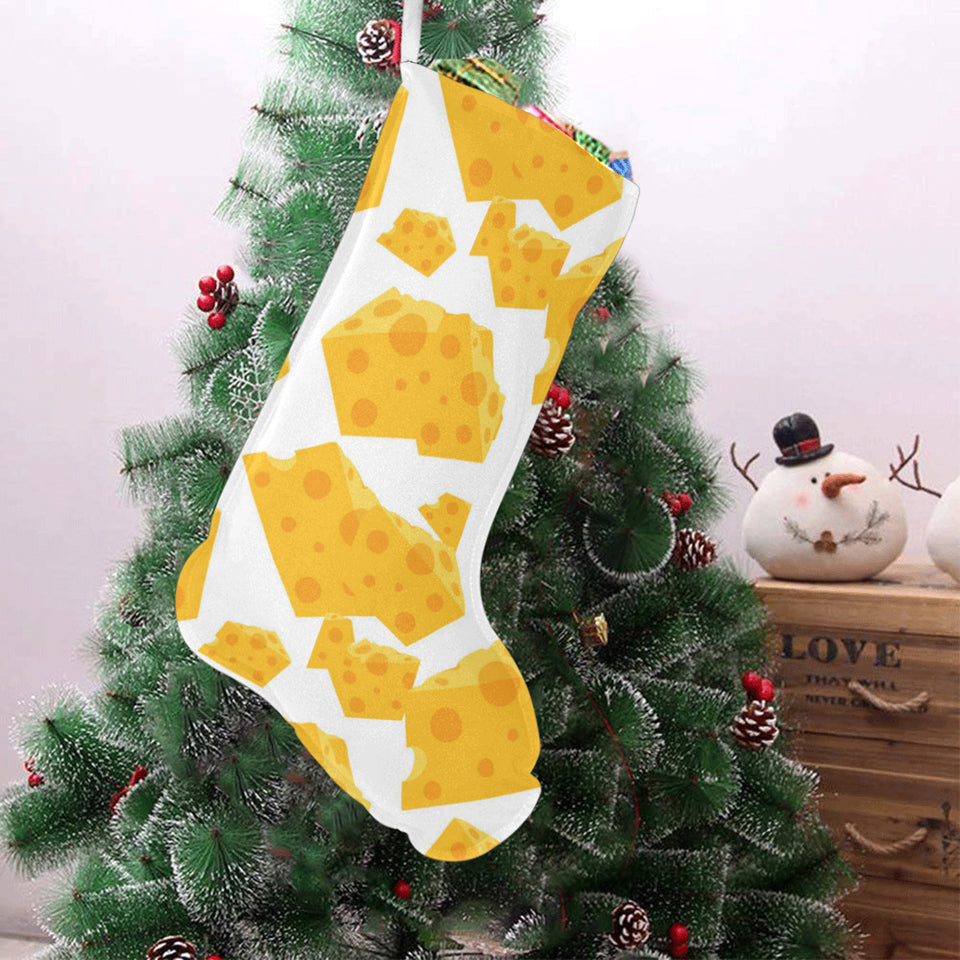 Cheese slice pattern Christmas Stocking