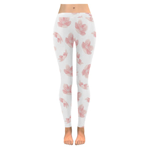 Pink sakura cherry blossom pattern Women's Legging Fulfilled In US