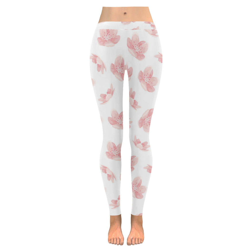Pink sakura cherry blossom pattern Women's Legging Fulfilled In US