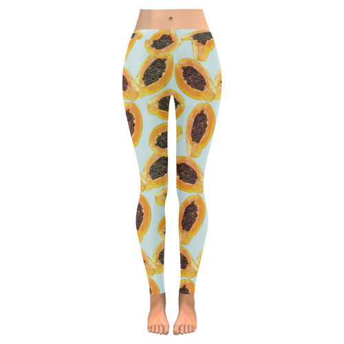 Watercolor papaya pattern Women's Legging Fulfilled In US