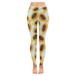 Watercolor papaya pattern Women's Legging Fulfilled In US