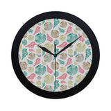 Colorful shell pattern Elegant Black Wall Clock