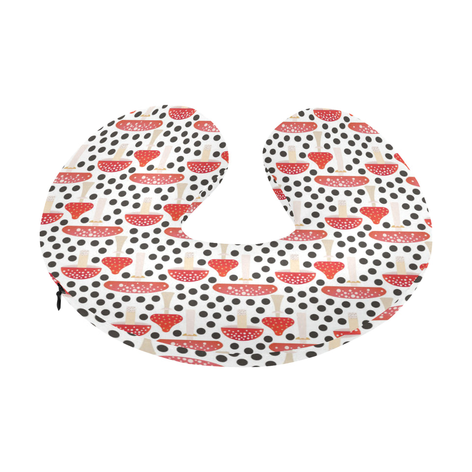 Red mushroom dot pattern U-Shaped Travel Neck Pillow