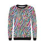 Colorful zebra skin pattern Women's Crew Neck Sweatshirt
