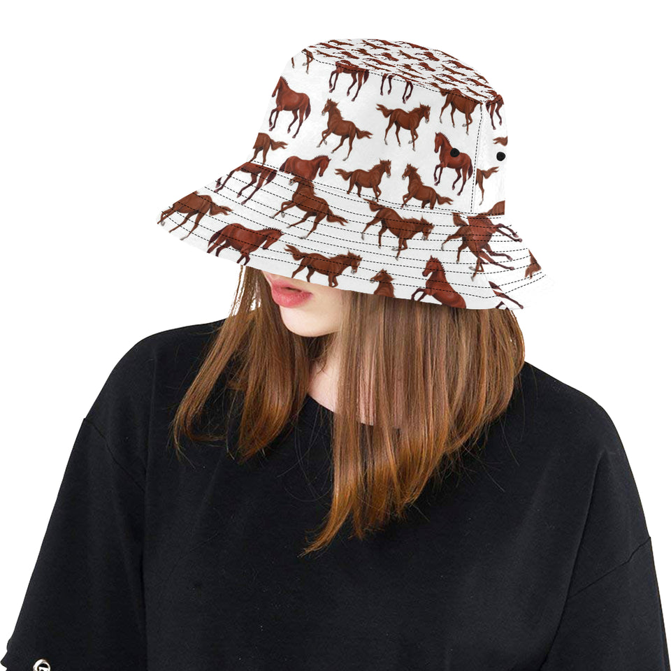 Horses running pattern background Unisex Bucket Hat