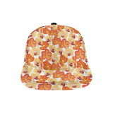 Orange yellow orchid flower pattern background All Over Print Snapback Cap