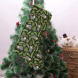 Cute sloths tropical palm leaves black background Christmas Stocking