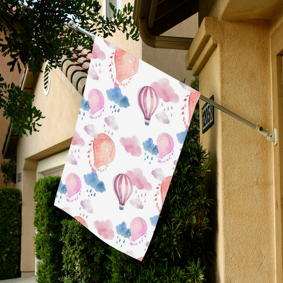 Watercolor air balloon cloud pattern House Flag Garden Flag