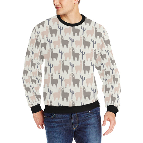 Llama Alpaca pattern Men's Crew Neck Sweatshirt