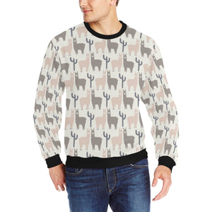 Llama Alpaca pattern Men's Crew Neck Sweatshirt