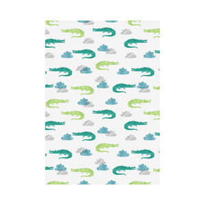 watercolor crocodile pattern House Flag Garden Flag