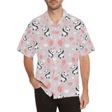 Cute panda ballon heart pattern Men's All Over Print Hawaiian Shirt