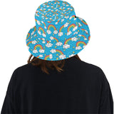 Rainbows Sky Clouds Pattern Unisex Bucket Hat
