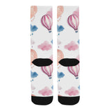 Watercolor air balloon cloud pattern Crew Socks