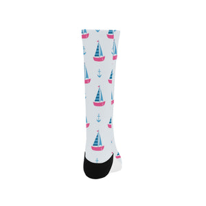Sailboat anchor pattern Crew Socks