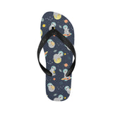 Cute sloth astronaut star planet rocket pattern Unisex Flip Flops