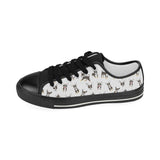 Chihuahua dog pattern Kids' Boys' Girls' Low Top Canvas Shoes Black