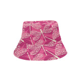 Beautiful dragonfly pink background Unisex Bucket Hat