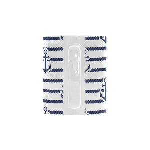 Anchor rope nautical  pattern Classical White Mug (Fulfilled In US)