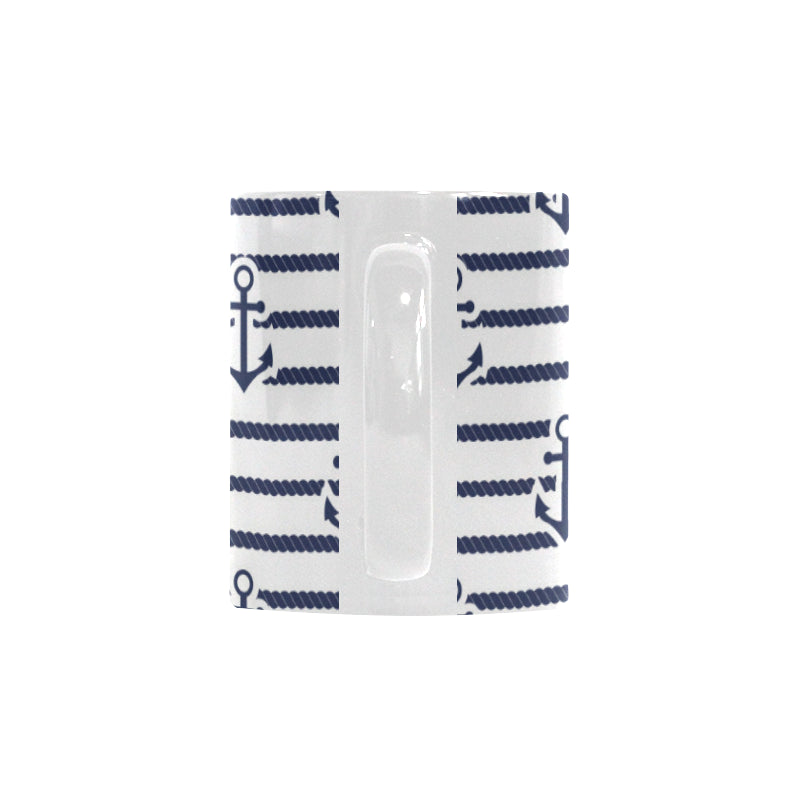 Anchor rope nautical  pattern Classical White Mug (Fulfilled In US)