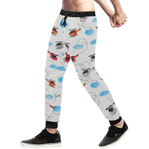 Watercolor helicopter cloud pattern Unisex Casual Sweatpants