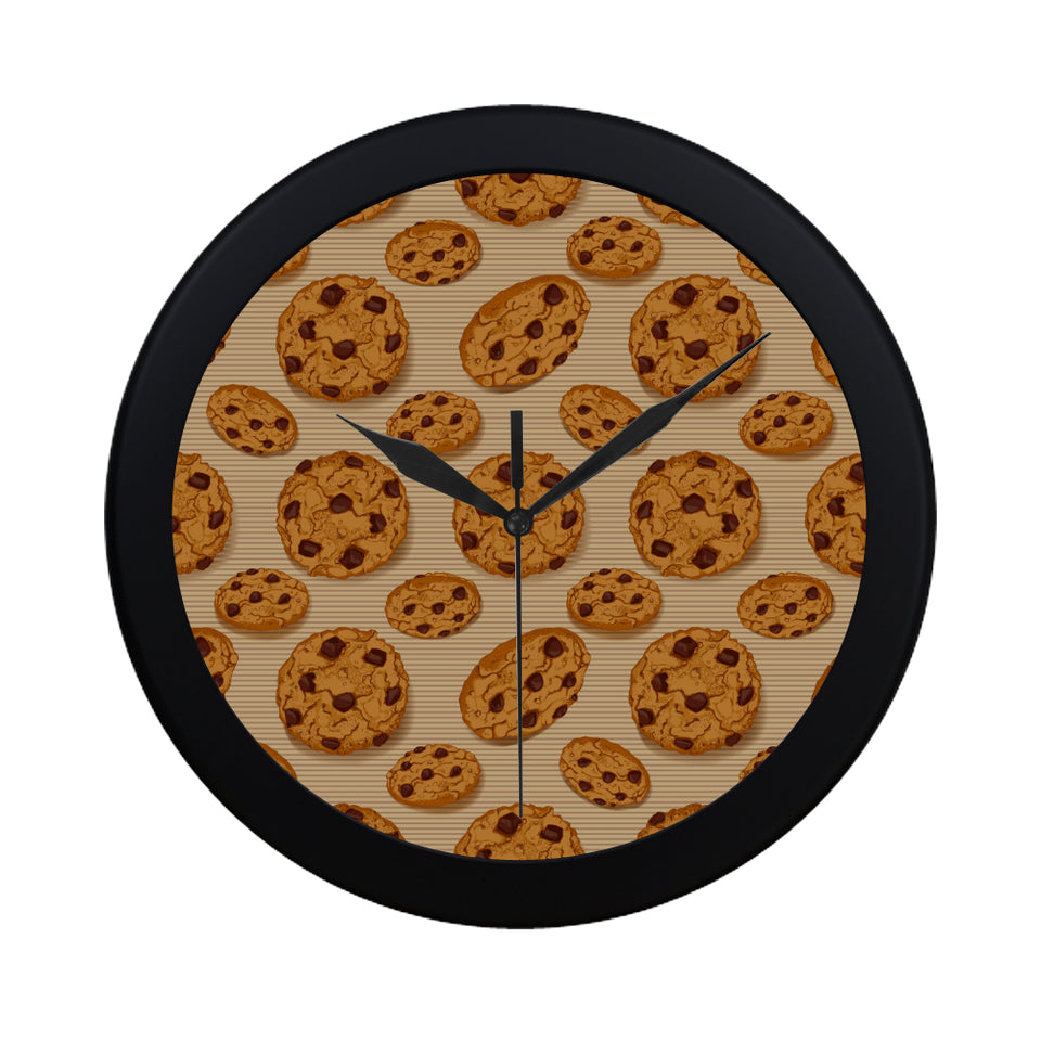 Cookie pattern Elegant Black Wall Clock