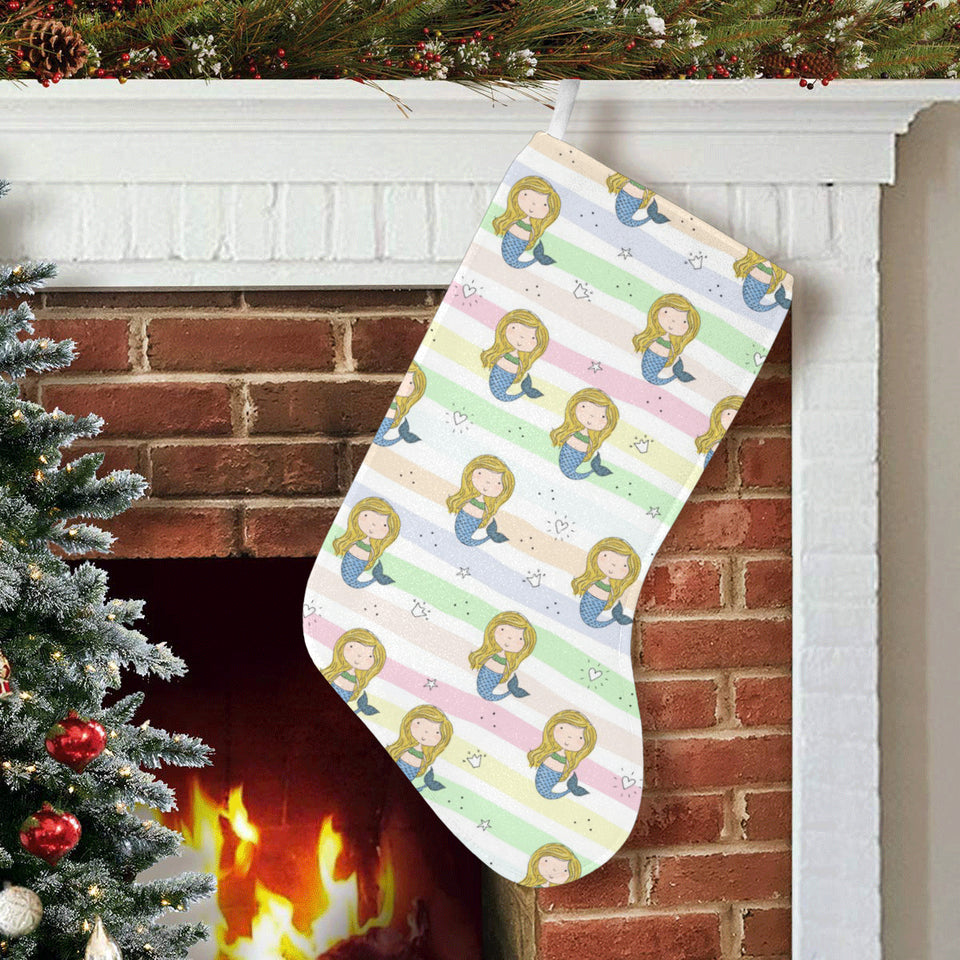 Cute hand drawn mermaid Christmas Stocking