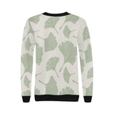 Ginkgo leaves pattern Women's Crew Neck Sweatshirt