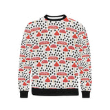 Red mushroom dot pattern Men's Crew Neck Sweatshirt