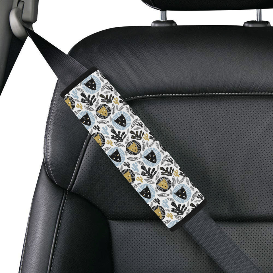 Lion Pattern Print Design 05 Car Seat Belt Cover